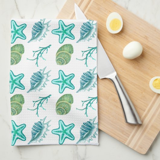 Seashells Kitchen Geschirrtuch (Viertel Falte)