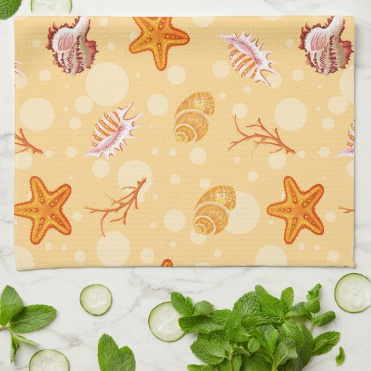 Seashells Kitchen Geschirrtuch (Gefaltet)