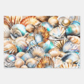 Seashells kollackieren schimmerndes Strandmuster Geschenkpapier Set (Vorderseite 2)