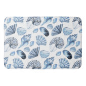Seashells kopieren im blauen Strand-Haus Badematte (Vorderseite)