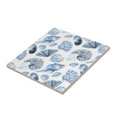 Seashells kopieren im blauen Strand-Haus Fliese (Seite)