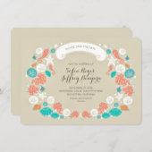 Seashells Kranz-Strand speichern Sie das Datum CAR Save The Date (Vorne/Hinten)