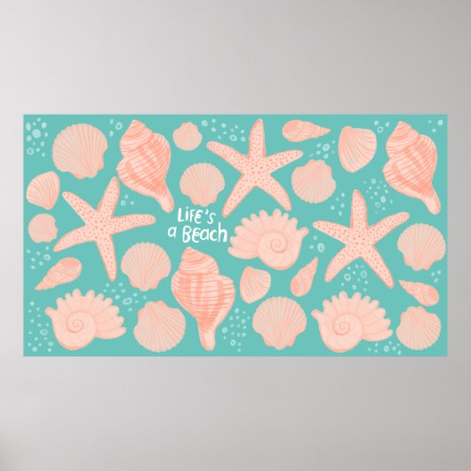 Seashells Life ist eine Illustration der Beach Pin Poster (Vorne)