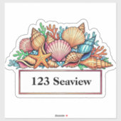 Seashells mailbox address sticker (Blatt)