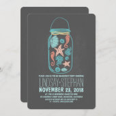 Seashells Mason Jon Beach-Verlobungsfeier laden ei Einladung (Vorne/Hinten)