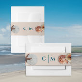 Seashells Monogram Initials Wedding Einladungsbanderole