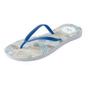 Seashells Monogram Name Coasttern Muster Badesandalen (Schrägansicht)