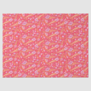 Seashells Muscheln Mollusk Nautic Pattern Red Seidenpapier