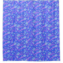 Seashells Muscheln Nautical Pattern Blau