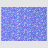 Seashells Muscheln Nautical Pattern Blau Seidenpapier (Vorderseite)