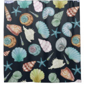 Seashells Muster Duschvorhang (Vorderseite)