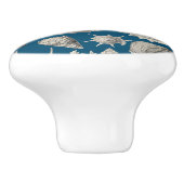 Seashells Nautical Beach Muscheln Blue White Keramikknauf (Seitenansicht)