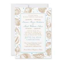Seashells Nautical Beach Wedding Aqua/Tan