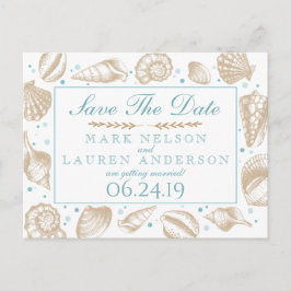 Seashells Nautical Beach Wedding | Save The Date Ankündigungspostkarte