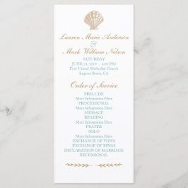 Seashells Nautical Beach Wedding Tan/Aqua Programm