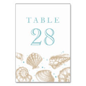 Seashells Nautical Beach Wedding Tischnummer (Rückseite)