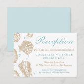 Seashells Nautical Wedding Reception Response Begleitkarte (Vorne/Hinten)