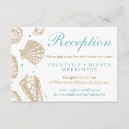 Seashells Nautical Wedding Reception Response Begleitkarte