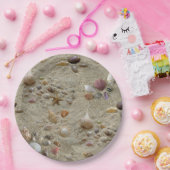 Seashells Nestled in Beach Sand Pappteller (Party)