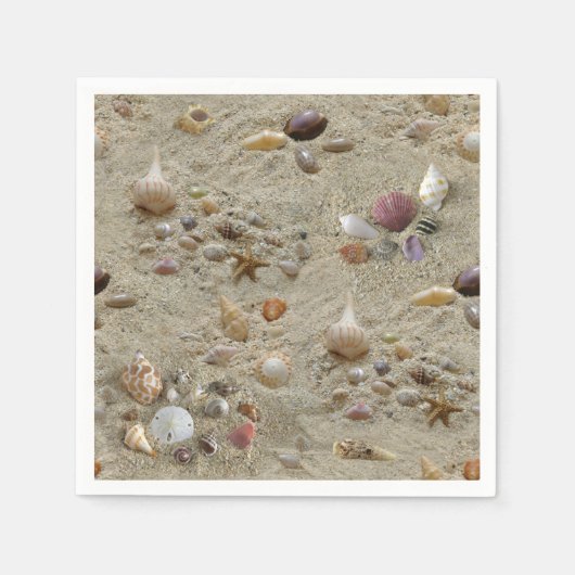 Seashells Nestled in Beach Sand Serviette (Vorderseite)
