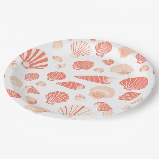 Seashells | Niedlicher Strand Pappteller (Schrägansicht)