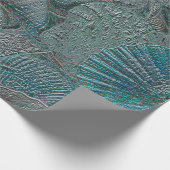 Seashells Ocean Beach Aquamarin Gray Metallic Geschenkpapier (Ecke)