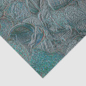 Seashells Ocean Beach Aquamarin Gray Metallic Seidenpapier (Ausschnitt)