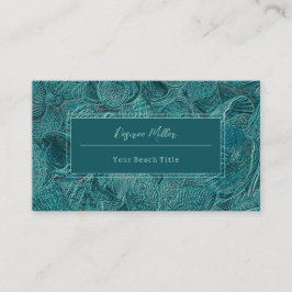 Seashells Ocean Beach Aquamarin Metallic Style Visitenkarte