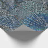 Seashells Ocean Beach Blue Metallic Decoupage Geschenkpapier (Ecke)