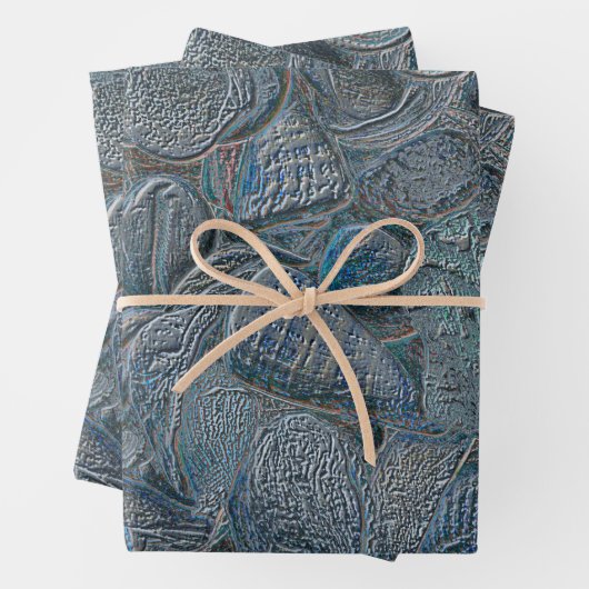 Seashells Ocean Beach Blue Metallic Decoupage Geschenkpapier Set (Beispiel)
