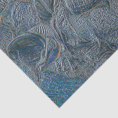 Seashells Ocean Beach Blue Metallic Decoupage Seidenpapier (Ausschnitt)