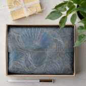 Seashells Ocean Beach Blue Metallic Decoupage Seidenpapier (Geschenk)