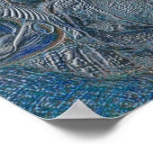 Seashells Ocean Beach Blue Metallic Nautical Theme Poster (Ecke)