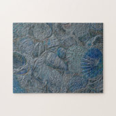 Seashells Ocean Beach Blue Nautical Metallic Puzzle (Horizontal)