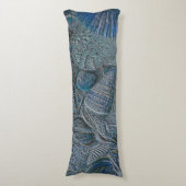 Seashells Ocean Beach Blue Nautical Metallic Seitenschläferkissen (Vorderseite Vertikal)