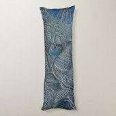 Seashells Ocean Beach Blue Nautical Metallic Seitenschläferkissen (Rückseite (Vertikal))