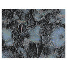 Seashells Ocean Beach Pastell Blue Black Decoupage