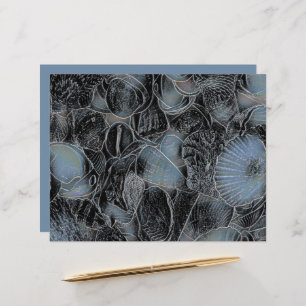 Seashells Ocean Beach Pastell Blue Black Decoupage