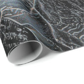 Seashells Ocean Beach Pastell Blue Black Decoupage Geschenkpapier (Rolleneckpunkt)