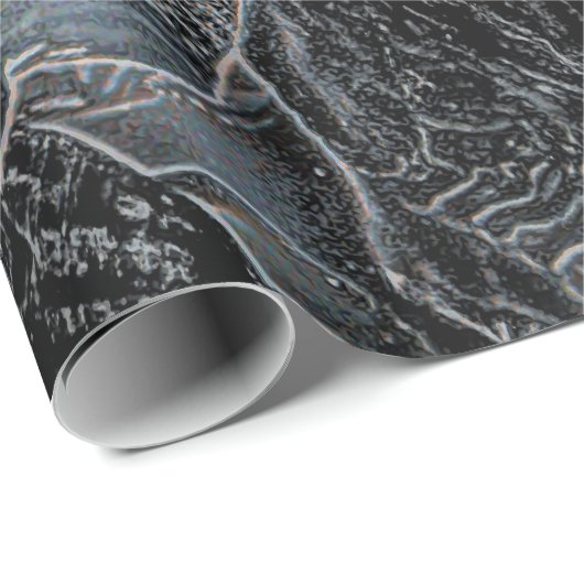 Seashells Ocean Beach Pastell Blue Black Decoupage Geschenkpapier (Rolleneckpunkt)