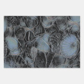 Seashells Ocean Beach Pastell Blue Black Decoupage Geschenkpapier Set (Vorderseite 2)