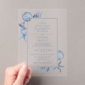 Seashells Ocean Beach Wedding Acryleinladungen (Insitu (Handheld))