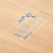 Seashells Ocean Beach Wedding Acryleinladungen (Ablage )