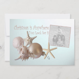 Seashells Ocean Christmas Foto Flat Card Feiertagskarte