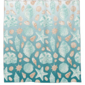 Seashells Ombré CHANGE HINTERGRUNDFARBE Duschvorhang (Vorderseite)