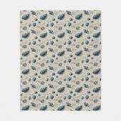 Seashells On French Script Parchment Fleecedecke (Vorderseite)