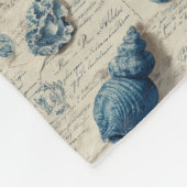 Seashells On French Script Parchment Fleecedecke (Ecke)