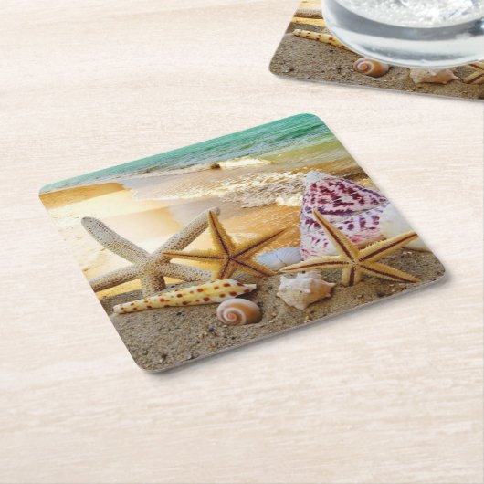 Seashells Paper-Untersetzer Rechteckiger Pappuntersetzer (angewinkelt)