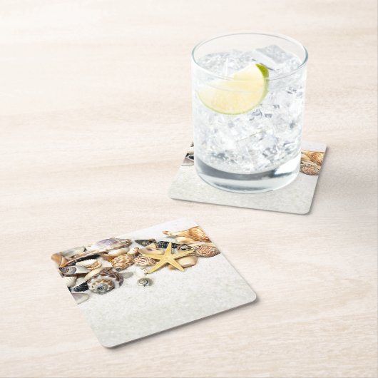 Seashells Paper-Untersetzer Rechteckiger Pappuntersetzer (Vor Ort)