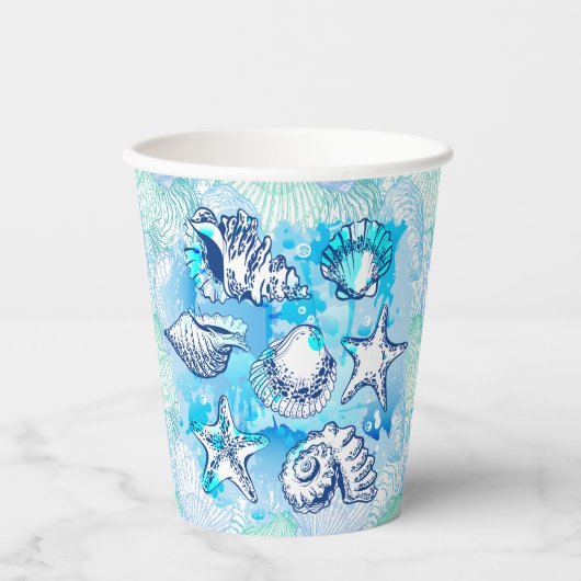 Seashells Pappbecher (Vorderseite)
